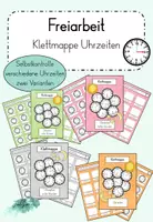 Vorschau - Spiele - Freiarbeit Klettmappe Uhrzeiten - Deckblatt