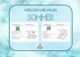 Vorschau - Arbeitsblätter - Vorlesen und malen Sommer - Partnerarbeit - Maldiktat - Deckblatt