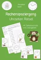 Vorschau - Arbeitsblätter - Matherätsel Rechenspaziergang Uhrzeit lesen - Deckblatt