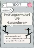 Vorschau - Stundenentwürfe - UPP Prüfungsentwurf Sport Balancieren - Deckblatt