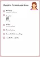 Vorschau - Arbeitsblätter - Personenbeschreibung - Deckblatt