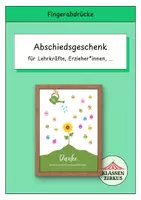 Vorschau - Mal- und Bastelvorlagen - Abschiedsgeschenk Sonnenblume Fingerabdrücke - Deckblatt