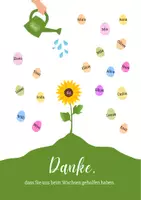 Vorschau - Mal- und Bastelvorlagen - Abschiedsgeschenk Sonnenblume Fingerabdrücke - Seite 1