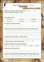 Aperçu - Feuilles d'exercices - Fiche de lecture - Harry Potter à l'école des sorciers - Page 1