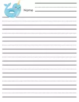 Aperçu - Matériel pour travaux manuels / dessin - 10 pages lignées Flotties de piscine - Page 1