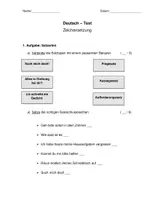 Vorschau - Arbeitsblätter - Test Zeichensetzung (Satzarten, Aufzählung, Konjunktionen) - Deckblatt