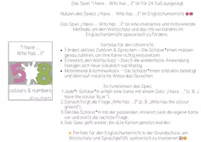 Vorschau - Spiele - I have … Who has …? – colours and numbers - Seite 1
