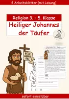 Vorschau - Arbeitsblätter - Johannes der Täufer (4 Arbeitsblätter mit Lösung) - Deckblatt