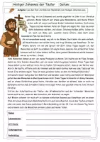 Vorschau - Arbeitsblätter - Johannes der Täufer (4 Arbeitsblätter mit Lösung) - Seite 1