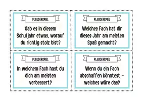 Vorschau - Arbeitsblätter - Plauderspiel zu Schulschluss - Plauderkärtchen - Seite 2