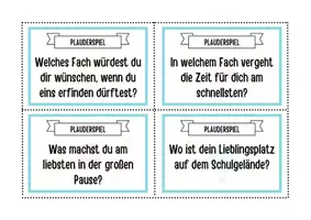 Vorschau - Arbeitsblätter - Plauderspiel zu Schulschluss - Plauderkärtchen - Seite 3
