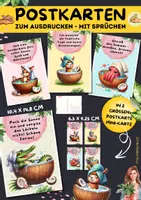 Vorschau - Mal- und Bastelvorlagen - Postkarten zum Ausdrucken Sommerferien | Schreib mal wieder - Deckblatt