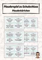 Vorschau - Arbeitsblätter - Plauderspiel zu Schulschluss - Plauderkärtchen - Deckblatt