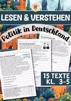 Vorschau - Arbeitsblätter - Lesen & Verstehen - Politik in Deutschland (Klasse 3-5) - Deckblatt