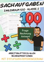 Vorschau - Arbeitsblätter - Sachaufgaben alle Rechenoperatoren im ZR 100 (mit Differenzierung) - Deckblatt