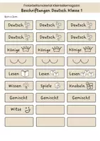 Vorschau - Stationenlernen - Freiarbeitsmaterial Kleinteilemagazin Deutsch Klasse 1 - Seite 1