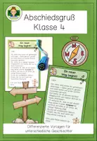 Vorschau - Mal- und Bastelvorlagen - Abschiedskarte/ Geschenk: Weg und Kompass (Grundschule Übergang Schuljahresende) - Deckblatt