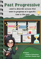Vorschau - Arbeitsblätter - Past Progressive: Bildung, Zeitangaben, Verwendung - Deckblatt