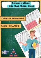 Vorschau - Arbeitsblätter - Demonstratives: This, That, These, Those (Demonstrativpronomen) - Deckblatt