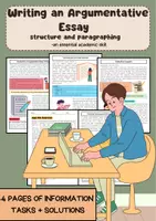 Vorschau - Arbeitsblätter - Argumentative Essay: Struktur, Absatzbildung, These, Übergänge - Deckblatt