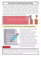 Vorschau - Arbeitsblätter - Argumentative Essay: Struktur, Absatzbildung, These, Übergänge - Seite 1