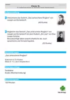 Vorschau - Klassenarbeiten - Gedichtvergleich - Romantik und Expressionismus - unterwegs sein Liebeslyrik - Klausur mit EHZ - Seite 1