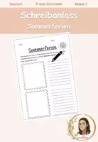 Vorschau - Arbeitsblätter - Schreibanlass - Was machst du in den Sommerferien? - Deckblatt