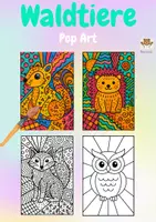 Vorschau - Mal- und Bastelvorlagen - Waldtiere Pop Art: Vorlagen zum Weiter- und Ausmalen (Kunst Vertretung) - Deckblatt