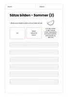 Vorschau - Arbeitsblätter - Sätze bilden Übungen: "Sommer" - Seite 2