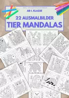 Vorschau - Arbeitsblätter - 22 Ausmalbilder: Mandala Tiere - Deckblatt
