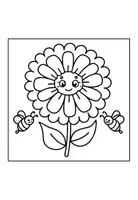Vorschau - Mal- und Bastelvorlagen - Ausmalbilder / Malvorlagen - Freundliche Blumen - Frühling / Sommer - Seite 1