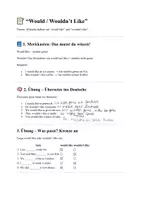 Vorschau - Arbeitsblätter - How to use: would and would not + like - Seite 1