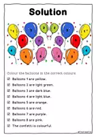 Vorschau - Arbeitsblätter - Read and colour "Balloons" (lesen und ausmalen - Englisch) - Seite 3