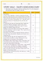 Vorschau - Arbeitsblätter - STORY WALK - Dave's HONG KONG Diary (3-fach differenziert) - Seite 1