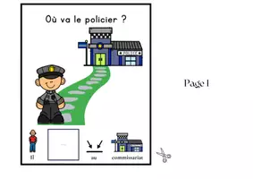 Aperçu - Feuilles d'exercices - Livre Adapté en CAA, Mot de base Aller , "Au travail !" - Page 2