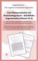 Vorschau - Test - Zwei Klassenarbeiten mit Erwartungshorizont - Argumentieren: Den eigenen Standpunkt begründen (Klasse 5/6) - Deckblatt