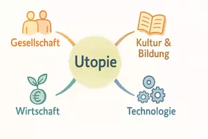 Vorschau - Arbeitsblätter - AB mit Fragen zum Thema "Utopien" + Lösungsblatt + Mindmap + Infografik - Seite 2