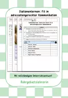 Vorschau - Arbeitsblätter - Stationenlernen adressatengerechte Kommunikation - Deckblatt