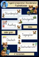 Vorschau - Poster - Tagestransparenzen „Fuchsklasse“ – Stundenplan- und Tagesstruktur-Karten für die Grundschule mit dem Klassentier Fuchs - Deckblatt