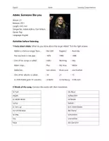 Vorschau - Arbeitsblätter - Someone Like You (Adele) – Listening Comprehension - Deckblatt