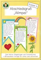 Vorschau - Mal- und Bastelvorlagen - Grußkärtchen (Abschied): Wimpel (Geschenk Übergang Grundschule) - Deckblatt