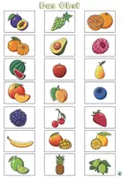 Vorschau - Bildkarten - Symbole fürs Vokabelheft "Das Obst" DaZ / DaF / Deutsch - Seite 1