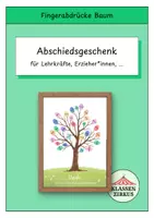 Vorschau - Mal- und Bastelvorlagen - Abschiedsgeschenk Baum Fingerabdrücke - Deckblatt