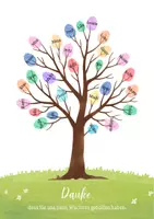 Vorschau - Mal- und Bastelvorlagen - Abschiedsgeschenk Baum Fingerabdrücke - Seite 1