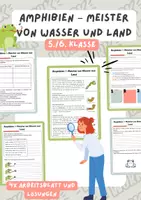 Vorschau - Arbeitsblätter - Amphibien – Meister von Wasser und Land | Unterrichtsreihe "Wirbeltiere", Biologie Klasse 5./6. - Deckblatt