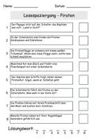 Vorschau - Arbeitsblätter - Lesespaziergang Piraten - Klasse 1 / 2 - differenziert - Seite 3
