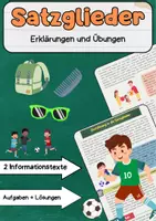 Vorschau - Arbeitsblätter - Satzglieder einfach erklärt – Übungen, Aufgaben, Merksätze - Deckblatt