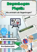 Vorschau - Arbeitsblätter - Der Regenbogen: Physik - Lichtbrechung Reflexion Dispersion - Deckblatt