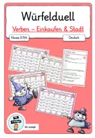 Vorschau - Arbeitsblätter - Würfelduell Verben - Einkaufen & Stadt Klasse 2-4 - Deckblatt