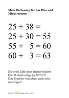 Vorschau - Merkblätter - Beispielaufgabe Plus und Minus - Deckblatt